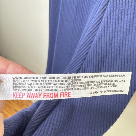 NEW NWT Anthropologie Saturday Sunday Navy Ribbed Knit Tank Dress Large Casual - Picture 7 of 7